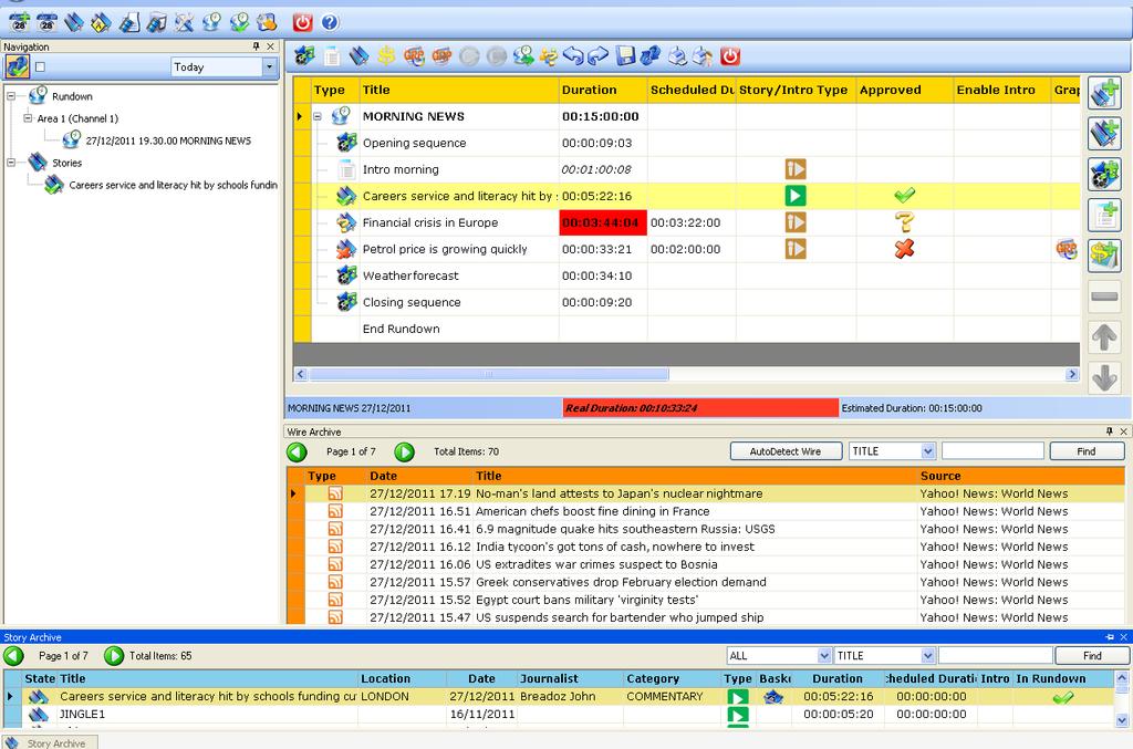Customizable interface SC-News interface is customizable and allows a multi-window working environment giving the user the