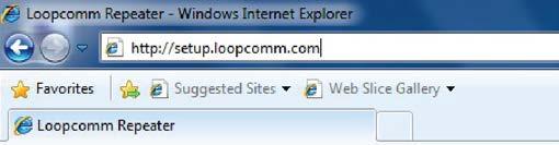 Open your web browser and enter setup.loopcomm.