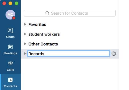 group or click contacts at the top navigation