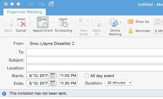 Schedule a Skype for Business Meeting Mac 1.