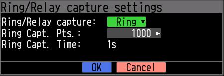 (2)-12 Ring/Relay capture settings Ring Capture Function < Ring capture > (1) (2) (3) Setting Description (1) Ring/Relay capture Set the capturing function. off: Capturing function is not used.