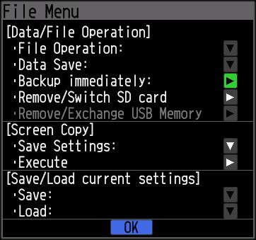 SD CARD x GB Lock SD CARD x GB Lock CHAPTER 3 Settings and Measurement (7)-4 Remove/replace SD card/usb memory The SD card/usb memory can be replaced during backing up the data in it.