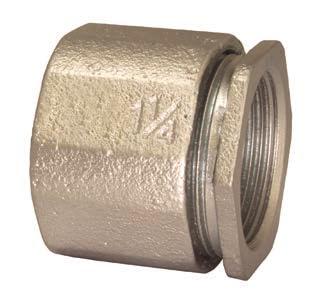 16 www.afcweb.com 800-757-6996 Three Piece Couplings for Rigid Conduit and IMC Malleable Iron Heavy duty casting Concrete tight Couples conduits when conduit cannot be turned.