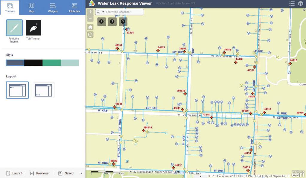 Hands On Web AppBuilder for ArcGIS provides a dynamic interface. As changes are made on the left panel, they will appear in the right panel of the preview window. you just set for the web app.