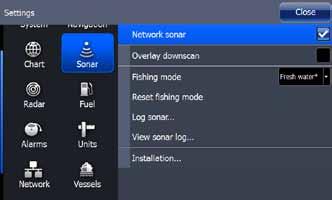 Stop sonar Allows you to closely examine sonar echoes, precisely position a waypoint or stop interference between transducers on your boat. When sonar is stopped, no sonar history will be recorded.
