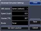 Advanced simulator settings The advanced simulator settings allow you to define how to run the simulator. When the settings are saved these will be used as default when starting the simulator mode.