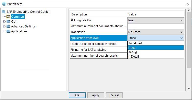 Depending on the context or status, a document loaded in a Solid Edge document SAP Engineering Control Center Interface to Solid Edge may not have access to some of the functions.