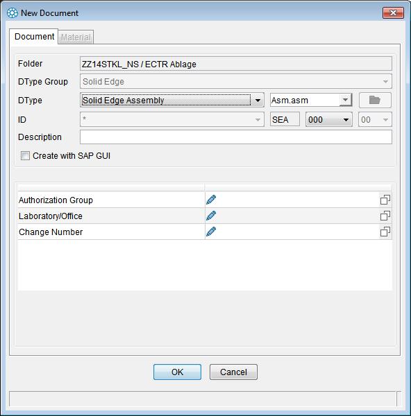 The "New Document" ECTR dialog The "New Document" dialog is used to select the DType to apply for any