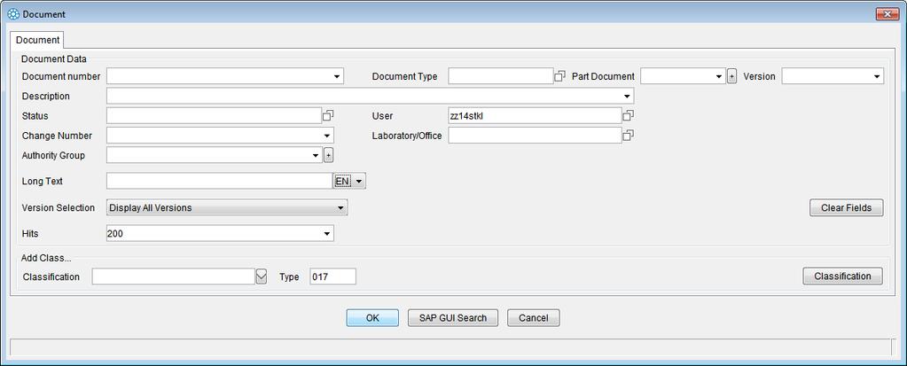 SAP GUI View "Create Document: Initial Screen" If the process within the SAP GUI is aborted with, terminated with or navigated back with, you will find yourself back in the ECTR "New Document" dialog.