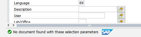 This must therefore be entirely entered manually in the SAP-View fields. If no search hits are achieved, this will be signaled through an error message in the SAP-View.