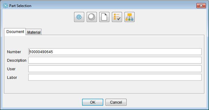 ECTR "Part Selection" dialog If the selected component is found in the SAP PLM it will be inserted into the actually opened model.