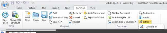 "SAP PLM About" dialog The version information for ECTR connector, frontend and backend will only be displayed when the SAP Engineering Control Center has already been launched and logged on to SAP.