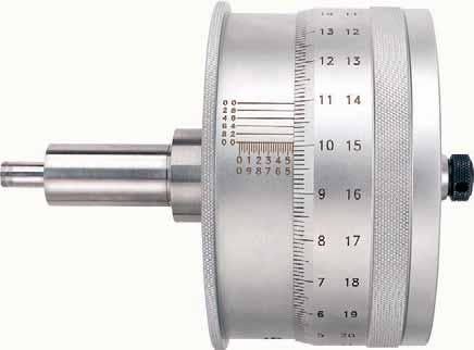 The long circumference of the thimble provides widely spaced.0001" graduations, for easy and accurate reading. Heads are furnished with a carbide measuring face on the spindle end for long life.
