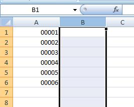 12 Excel does not retain those leading 0 s when doing an import, so you have to do a workaround 1. Insert a new column next to the original, and format it as Text i.e. right click > format cells > text.