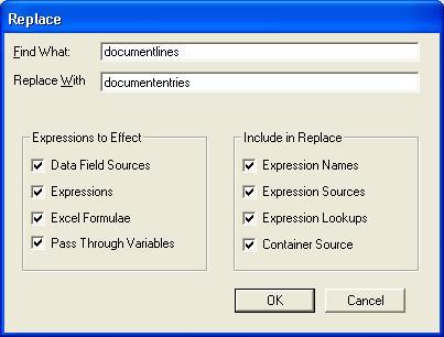 4. Tick all expressions you would like to effect and also select what to include