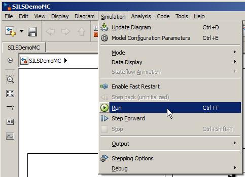 3 Select Run from the Simulation Menu of the Simulink. 4 Click the Power ON Button on the Test Window for the Programmable Terminal.