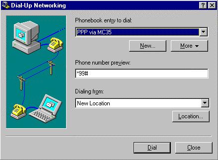 6.4 Setting up a GPRS call Go to the Dial-Up Network folder and select the connection you just created.