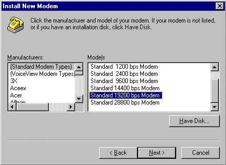 modem to the modem section of the control panel: Tap Start -> Properties -> Control panel ->