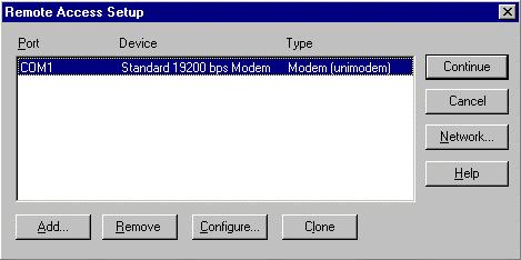 Access Service. The following figures show the Windows NT setup. Open the Control Panel and tap Network.
