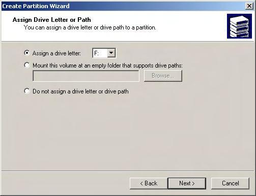 Assign the drive letter or path you want to