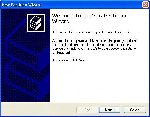 Select the partition type you
