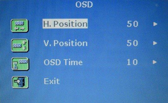 Chapter 4: Using the OSD Menu OSD H. Position: Adjust the OSD's horizontal position. V.