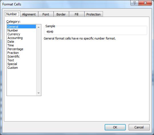 Formatting Numbers The Format Cells dialog