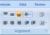Formatting Cells Text and numbers can be left-aligned, right-aligned, or centered in a cell.