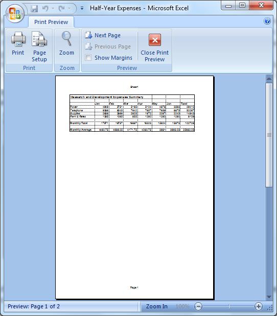 Printing PREVIEWING A WORKSHEET Before printing, you can preview a worksheet. The Print Preview feature displays the worksheet as it will appear when printed, including all aspects of the layout.
