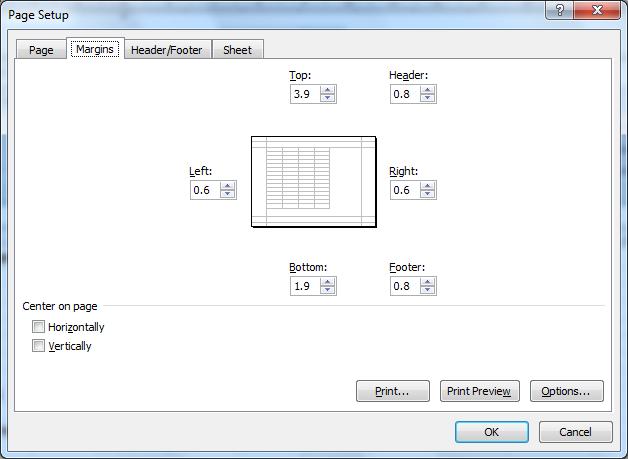 Page Setup OR You can also use the Page tab in the Page Setup dialog box, where other options also allow