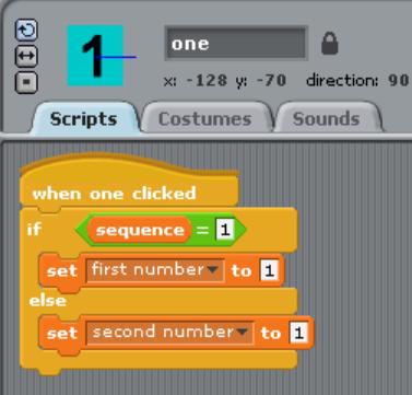 Setting the Scripts on all the Number Buttons All the number buttons will have similar scripts. This script uses the IF ELSE function which is common in programming.