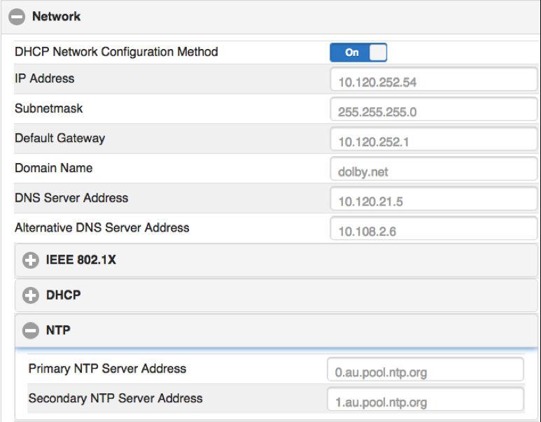 3.6 Configuring NTP 2. Click the + to open the NTP section. 3.