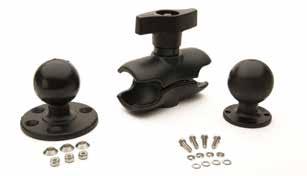 Kit includes a round base with a D (2.25 /57 mm) RAM ball for the vehicle side mounting.