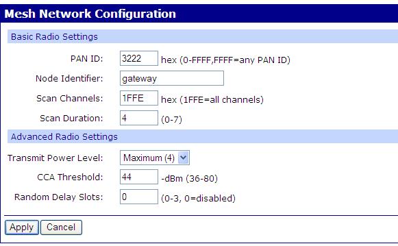 1. Start the Drop-in Network 3. Under Basic Radio Settings, in the Node Identifier setting, enter a name of up to 20 characters.