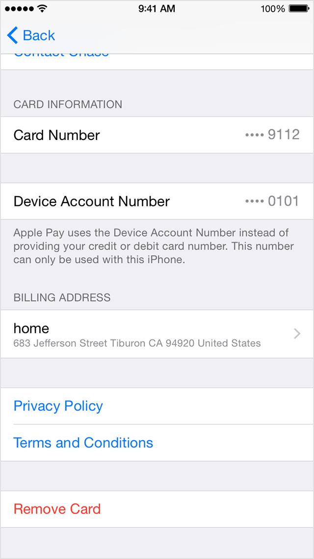 Updating your card information, addresses, and contact information You can change the addresses, email, or phone number you use for paying within apps at any time.