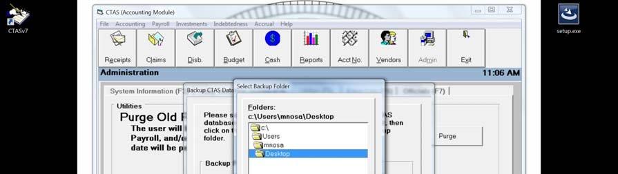 The Select Backup Folder window will appear.