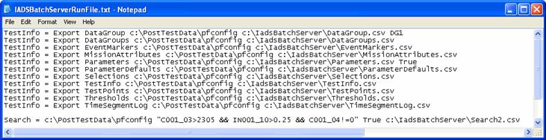 1. IADS Batch Server 1.1. Batch Server The IADS Batch Server is a Post Test application that allows the end user to create various informational output files from an IADS archive data set.