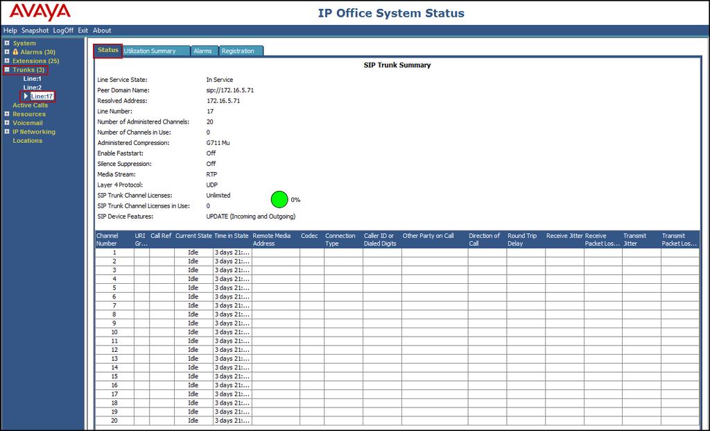 Launch the application from Start Programs IP Office System Status on the PC where Avaya IP Office System Status is installed, log in