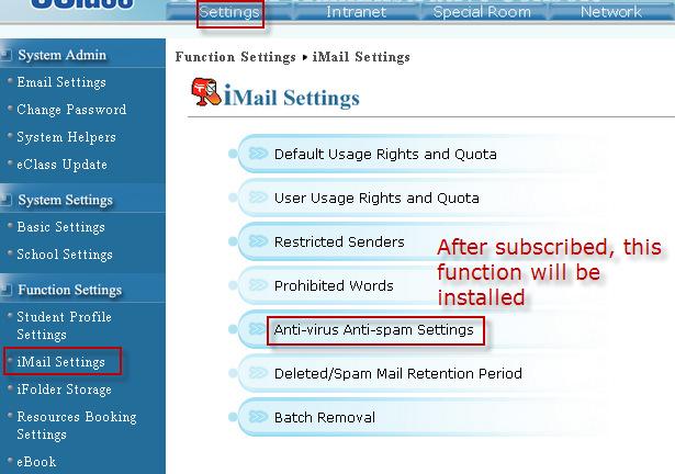 G. Anti-virus Anti-spam Settings 1. How to avoid spam and virus emails? Spam and virus emails are problem faced by many eclass users.