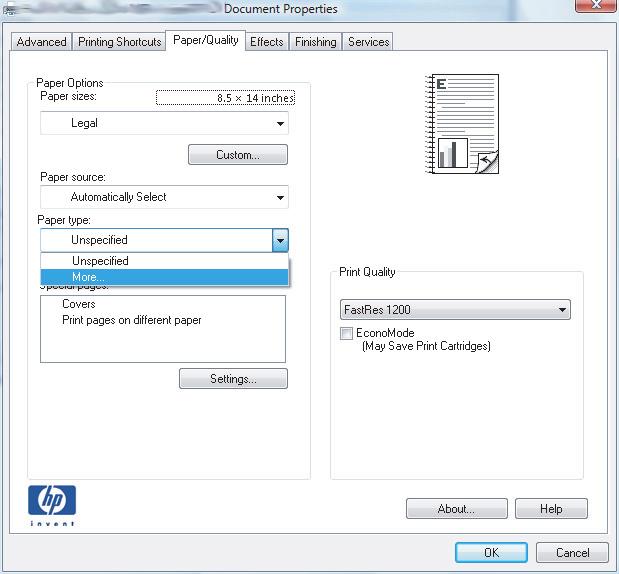 Select the paper type (Windows) 1. From the software program, select the Print option. 2.
