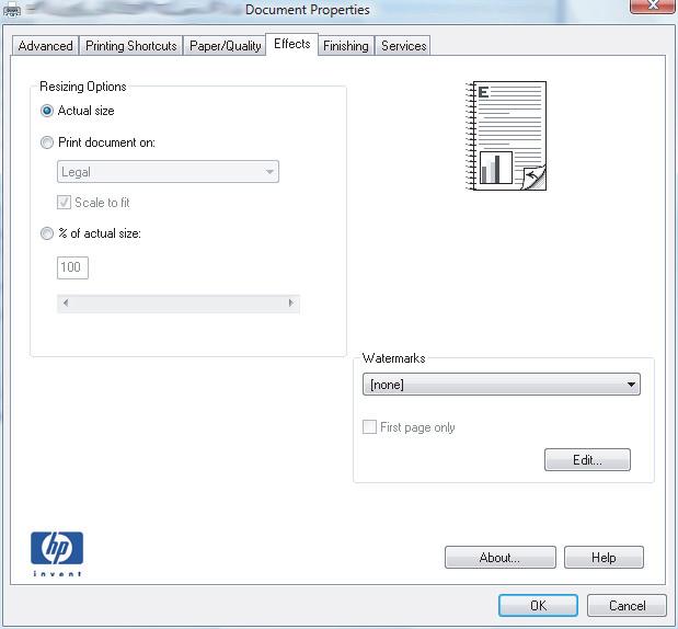 Scale a document to fit page size (Windows) 1. From the software program, select the Print option. 2.