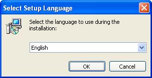 2. Click (Install), the dialog below is shown, select the language and