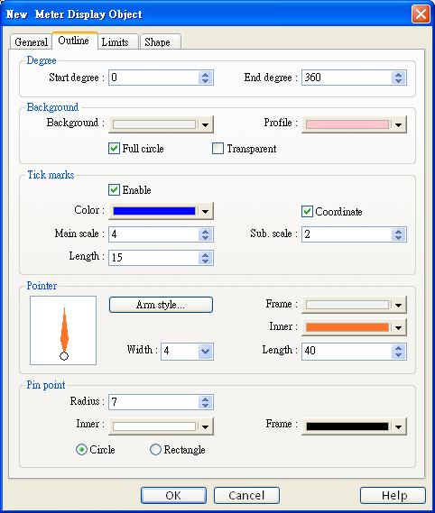13.16.3. Read Address Click (Setting) to select the (PLC name), (Device type), (Address), (System tag), and (Index register) of the word devices that controls the display of meter.