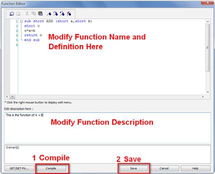3. Double click on the function to be modified can also enter Function Editor. 4.