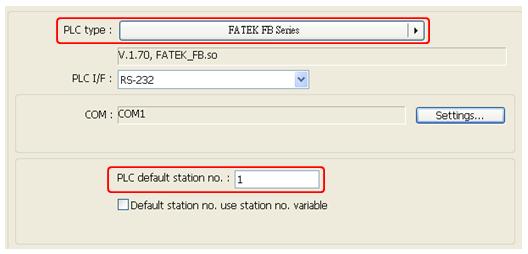 Therefore, it is necessary to add a (*Remote PLC 1) into the device list and in this case is FATEK FB Series.