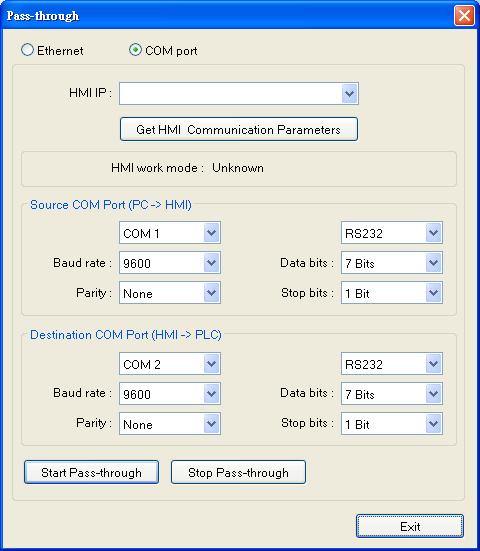 Settings of COM Port Mode There are two ways to enable (COM port) mode of Pass-through function. Project Manager. Use system registers.