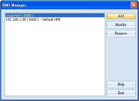 Select from the toolbar: (Objects)» (HMI Manager). 2.
