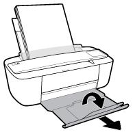 4. Pull out the output tray and the output tray extender, and then lift the paper catch. To load small-size paper 1. Raise the input tray and input tray extender. 2.