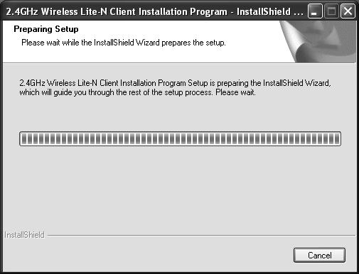 Figure 1 2. Follow the InstallShield Wizard to complete the installation. Note: 1) If Windows XP warns about Windows Logo testing, click Continue Anyway to continue the installation.