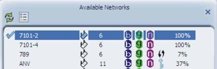 3.4 Available Network The Available Network tab, displays a